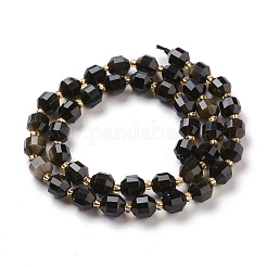 Natural Golden Sheen Obsidian Beads Strands&nbsp;G-K303-A30-8mm