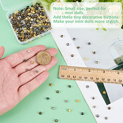 320色合金シャンクボタン4個  1穴  蝶をテーマにした半円形  ミックスカラー  5x3.5mm  穴：1mm  80個/カラー&nbsp;BUTT-FG0001-62