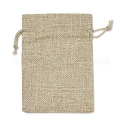 Christmas Printed Burlap Packing Pouches Drawstring Bags&nbsp;ABAG-Q053-02A-02
