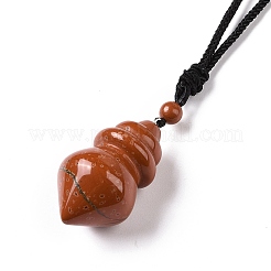 Gemstone Pendant Necklace with Nylon Cord for Women&nbsp;G-A210-04