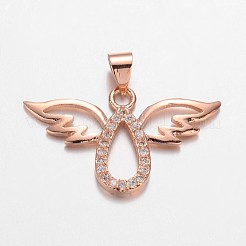 Angel Brass Micro Pave Cubic Zirconia Pendants&nbsp;ZIRC-F011-28-FF