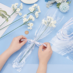 ベビーズブレス コットン編み造花  アイアンサイトロッド付き  diyの工芸品の結婚式の家の装飾のため  ベージュ  356x68x49mm&nbsp;AJEW-WH0314-414B