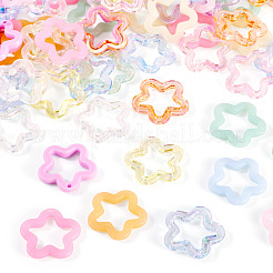90色のイミテーションゼリーアクリルパーツ15個  スター  ミックスカラー  28.5~30x29.5~30.5x4~5mm  穴：1.8~2mm  6個/カラー&nbsp;MACR-TA0002-49