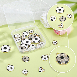 30個5スタイルアロイエナメルペンダント  ライトゴールド  ミックスカラー  15~28x13.5~25x1.5~4.5mm  穴：1.6~2mm  6個/スタイル&nbsp;ENAM-SC0008-16
