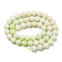 天然石レモンジェイド翡翠ビーズ連売り  ラウンド  8mm  穴：1mm  約50個/連  15.71''（39.9センチメートル）&nbsp;G-R494-A10-03