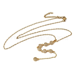 Brass Micro Pave Clear Cubic Zirconia Geometric Pendant Y Tassel Necklaces&nbsp;NJEW-P350-01A-G