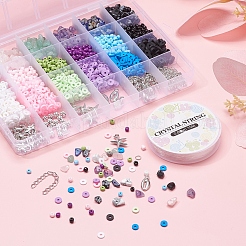 Mixed Stone & Glass Seed & Polymer Clay Beads DIY Jewelry Set Making Kit&nbsp;DIY-YW0004-73