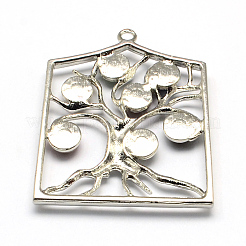 Tree of Life Chakra Alloy Gemstone Big Pendants&nbsp;X-PALLOY-R082-08P