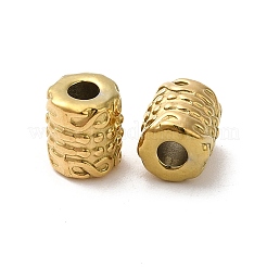 304ステンレススチールビーズ  コラム  18KGP本金メッキ  7x6mm  穴：2.4mm&nbsp;STAS-I203-53G