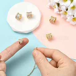 5Pcs 5 Styles Brass Micro Pave Cubic Zirconia European Beads&nbsp;KK-CJ0005-77