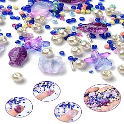 Ocean Theme Diy Painted Glass Beads&nbsp;DIY-YW0008-82B