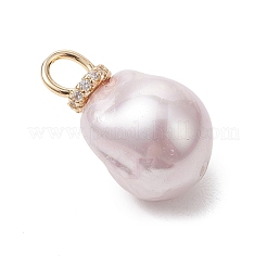 Electroplated Glass Imitation Pearl Pendants&nbsp;PALLOY-JF05266-02