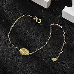 S925 Sterling Silver Link & Charm Bracelets for Women&nbsp;BJEW-K276-01G