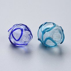手作りランプワークビーズ  オーバル  ミックスカラー  16x11mm  穴：1.4~1.6mm&nbsp;X-LAMP-R112-M