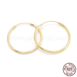 925スターリングシルバーフープピアス  リング  ゴールドカラー  34x1.7mm  ピン：0.6mm&nbsp;EJEW-H110-02G-A