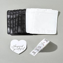 感謝祭テーマの長方形プラスチック包装陰陽再封可能袋  紙製のサンキューギフトステッカーロールとコート紙製のサンキューグリーティングカード付き  ミックスカラー  14.8x10.5x0.24cm&nbsp;OPP-FS0001-12
