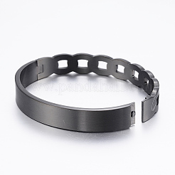 トレンディな304ステンレススチールのバングル  ミックスカラー  52x63mm&nbsp;BJEW-H703-06
