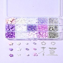 DIY アクリル & 合金イヤリング ジュエリー作成キット  ミックスカラー  5~50x5~18x0.6~8mm  穴：1.4~3.4mm&nbsp;DIY-FS0007-30