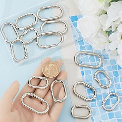 18個3スタイル亜鉛合金スプリングゲートリング  オーバル  プラチナ  31~44x20~25x4~5mm  6個/スタイル&nbsp;FIND-SP0001-13