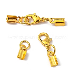 ラックメッキ合金カニカン、クリップエンド付き  アジャスターチェーン  ジュエリーには素敵な  ゴールドカラー  33x4~5mm&nbsp;PALLOY-P001-03G