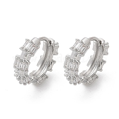 真鍮ガラスフープピアス  リング  プラチナ  16.5x16.5x4.5mm&nbsp;EJEW-Q014-23P