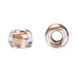 TOHOラウンドシードビーズ  日本製シードビーズ  （金メッキの裏地付きクリスタル989)個  15/0  1.5mm  穴：0.7mm  約3000PCS /ボトル  10 G /ボトル&nbsp;SEED-JPTR15-0989