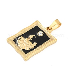 Ion Plating(IP) 304 Stainless Steel Rhinestone Pendants&nbsp;STAS-P378-01G
