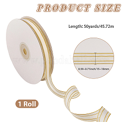 ポリエステルリボン1ロール  レースのトリム  洋服アクセサリー  ホワイト  5/8インチ（15mm）  約50.00ヤード（45.72m）/ロール&nbsp;OCOR-CY0003-02B