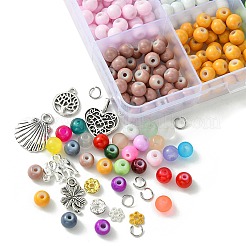 DIY Glass Beads & Alloy Pendant Bracelets Jewelry Making Kits&nbsp;DIY-FS0006-25