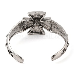 Cross with Skull Cuff Bangles&nbsp;BJEW-P337-06AS