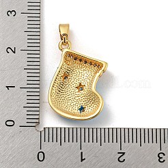 Christmas Brass Micro Pave Cubic Zirconia Pendants&nbsp;KK-H468-02B-02G