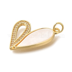 Brass Micro Pave Cubic Zirconia Pendants&nbsp;KK-R002-13G