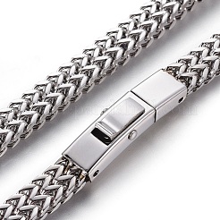 変色しない304ステンレススチールメッシュチェーンネックレス  バヨネット留め金付き  ステンレス鋼色  23.98インチ（60.9cm）&nbsp;NJEW-L161-01P