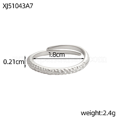 女性用304ステンレスリング  ステンレス鋼色  18mm&nbsp;STAS-OY017-68P