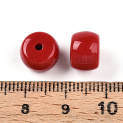 不透明なアクリルビーズ  コラム  暗赤色  7.1x9.9mm  穴：1.8mm  約943個/500g&nbsp;SACR-T017-35F