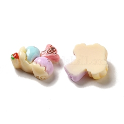 森をテーマにした不透明樹脂デコデンカボション  ツリー  ミックスカラー  13.5~15x12~14.5x5~6mm&nbsp;RESI-C044-01