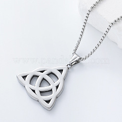 Vintage Viking Trinity Knot 304 Stainless Steel Pendant Box Chain Necklaces for Men&nbsp;KA7210