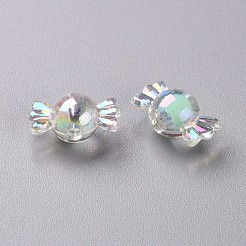 透明なアクリルビーズ  二層ビーズ  ABカラー  キャンディ  アクアマリン  9x17x8.5mm  穴：2mm  約960個/500g&nbsp;TACR-S152-03B-SS2111