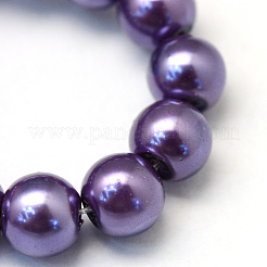 Baking Paint Pearlized Glass Pearl Round Bead Strands&nbsp;HY-Q003-10mm-59