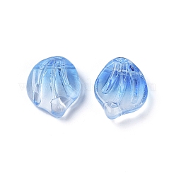 クリアガラスチャーム  シェル型花びら  ミックスカラー  15x12x4mm  穴：1mm&nbsp;GLAA-H016-01A