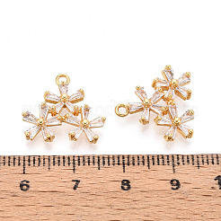 Brass Micro Pave Cubic Zirconia Pendants&nbsp;KK-N263-43G