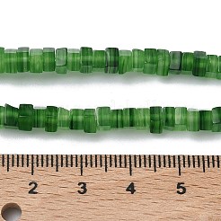 手作りランプワークビーズ連売り  キューブ  グリーン  4~4.5x4~4.5x2.5~3mm  穴：0.8mm  約149個/連  15.75''（40センチメートル）&nbsp;LAMP-Q037-02A-11