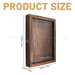 見える窓付きの木製昆虫標本展示ケース  長方形  ココナッツブラウン  31x22x4.5cm&nbsp;CON-CA0001-035B