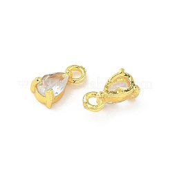 Brass Micro Pave Cubic Zirconia Pendants&nbsp;KK-D386-11G