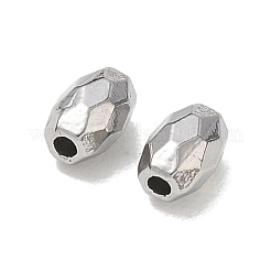 304ステンレススチールビーズ  多面カット  ライス  ステンレス鋼色  6.5x4mm  穴：1.4mm&nbsp;SA-CBA740F-34P