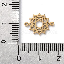 304ステンレススチール中空チャクラリンク  本物の18K金メッキと細かい研磨  アナーハタ  11.5x15x1mm  穴：1mm&nbsp;STAS-S149-05E