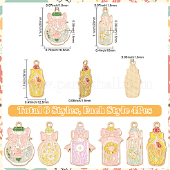 24Pcs 6 Styles Zinc Alloy Enamel Pendants&nbsp;FIND-SC0020-77