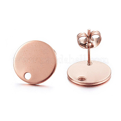 Ion Plating(IP) 304 Stainless Steel Stud Earring Findings&nbsp;STAS-K184-01-03RG