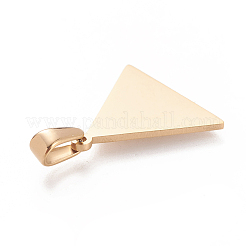 304ステンレスペンダント  大穴ペンダント  空白タグのスタンプ  三角形  ゴールドカラー  17x17x1mm  穴：5x2.5mm&nbsp;STAS-D019-07G