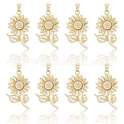 8Pcs Brass Micro Pave Cubic Zirconia with Resin Pendants&nbsp;KK-BBC0020-65